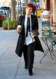 *EXCLUSIVE* Sharon Osbourne refreshes with an iced coffee in Beverly Hills