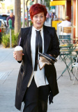 *EXCLUSIVE* Sharon Osbourne refreshes with an iced coffee in Beverly Hills