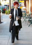 *EXCLUSIVE* Sharon Osbourne refreshes with an iced coffee in Beverly Hills