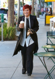 *EXCLUSIVE* Sharon Osbourne refreshes with an iced coffee in Beverly Hills