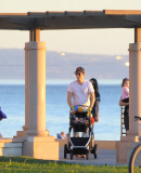 ***FIRST CANDID PHOTOS*** Mila and Ashton Take Wyatt to The Coast for a Day at the Beach