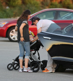 ***FIRST CANDID PHOTOS*** Mila and Ashton Take Wyatt to The Coast for a Day at the Beach
