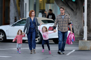 *EXCLUSIVE* Alyson Hannigan takes the kids to Color Me Mine