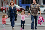 *EXCLUSIVE* Alyson Hannigan takes the kids to Color Me Mine