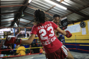 Young Muay Thai boxers training, Bangkok, Thailand - Nov 2014
