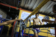 Young Muay Thai boxers training, Bangkok, Thailand - Nov 2014