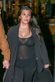 *EXCLUSIVE* **MUST CALL FOR PRICING** Kourtney Kardashian shows off her post-baby body in a sheer top *WEB EMBARGO UNTIL 8AM PST ON 02/03/15*