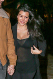 *EXCLUSIVE* **MUST CALL FOR PRICING** Kourtney Kardashian shows off her post-baby body in a sheer top *WEB EMBARGO UNTIL 8AM PST ON 02/03/15*