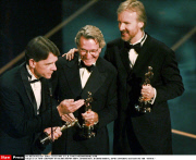 LA: 70TH CEREMONY OF OSCARS:TROPHY ROOM:  CONRAD BUFF, RICHARD HARRIS, JAMES CAMERON