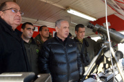 Bejamin Netayahu and Moshe Ya'alon visit Syrian border outpost, Golan Heights, Israel - 04 Feb 2015