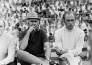 Muenchens Trainer Udo Lattek und Direktor Robert Schwan beim Spiel MSV Duisburg gegen Bayern Muenchen, Bundesliga, Saison 1970/1971