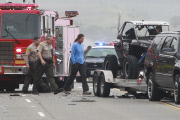 *PREMIUM EXCLUSIVE* *WEB EMBARGO UNTIL 19:00 PST 02/08/15* A shaken Bruce Jenner is given a field sobriety test after a fatal accident