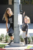 It's family fun day for Jessica Alba, Cash Warren, and their kids