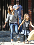 It's family fun day for Jessica Alba, Cash Warren, and their kids