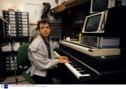 PETER GABRIEL AND HIS WIFE JILL IN A RECORDING STUDIO - FEB 1987