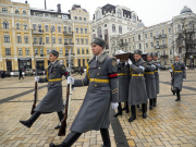 Ukraine: Funeral ceremony of ''Holy Mary'' battalion serviceman in Kiev
