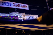 Greeks gathering outside the Parliament in order to protest against austerity
