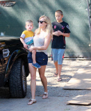 Reese Witherspoon hangs out with her sons in Brentwood