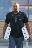 *EXCLUSIVE* Donald Faison and pregnant wife CaCee Cobb go grocery shopping at Ralphs