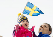 Schwedische Royals bei der 50. Nordischen Ski-Weltmeisterschaft in Falun