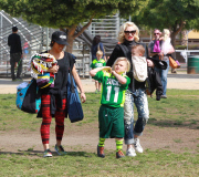 Soccer mom Gwen Stefani keeps a firm grip on her boys