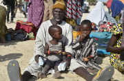 Refugees escape from Boko Haram in Nigeria to Chad, Africa - Feb 2015
