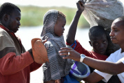 Refugees escape from Boko Haram in Nigeria to Chad, Africa - Feb 2015
