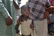 Refugees escape from Boko Haram in Nigeria to Chad, Africa - Feb 2015