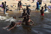 Refugees escape from Boko Haram in Nigeria to Chad, Africa - Feb 2015