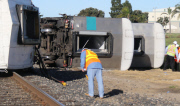 Commuter train crashes in California