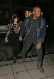 KIM AND KANYE ARIVING AT HAKKASAN RESTAURANT IN MAYAFIR AFTER THE BRIT AWARDS 2015