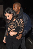 KIM KARDASHIAN AND KANYE WEST AT RECORDING STUDIOS 