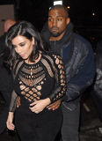 KIM KARDASHIAN AND KANYE WEST AT RECORDING STUDIOS 