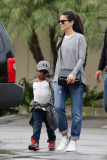 *EXCLUSIVE* Sandra Bullock and her favorite little man Louis go bowling