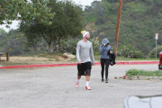 MIley Cyrus, Patrick Schwarzenegger, and Nicole Richie are a hiking trio in Hollywood