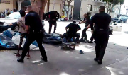 Man shot by police in central, Los Angeles, America - 02 Mar 2015