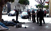 Man shot by police in central, Los Angeles, America - 02 Mar 2015