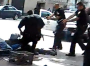Man shot by police in central, Los Angeles, America - 02 Mar 2015