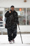 *EXCLUSIVE* Tracy Morgan Braves a Snow Storm