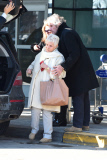 DAME JUDI DENCH WITH BOYFRIEND DAVID MILLS ARRIVE AT JFK AIRPORT IN NYC.