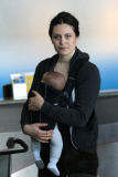 Adam Goldberg takes family snapshots at LAX