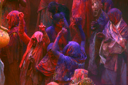 Indian Widows Celebrates Holi Festival