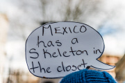 London: Protest in Whitehall against state visit of Mexican president Enrique PeÃ±a Nieto