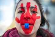 London: Protest in Whitehall against state visit of Mexican president Enrique PeÃ±a Nieto