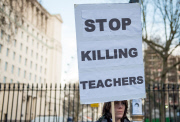 London: Protest in Whitehall against state visit of Mexican president Enrique PeÃ±a Nieto