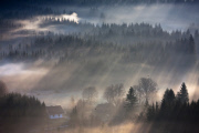 Photographer captures beautiful images of sunrays in Beskidy Mountains, Poland, Feb 2015