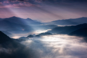 Photographer captures beautiful images of sunrays in Beskidy Mountains, Poland, Feb 2015