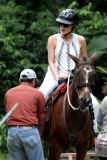 *EXCLUSIVE* Sharon Stone Horseback Rides in the rain forest of Costa Rica **NO WEB, MUST CALL FOR PRICING**