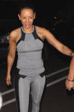 Mel B looks sporty for a sushi date night