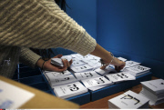 Haifa An Israeli woman casts her ballot at a polling station  in the northern city